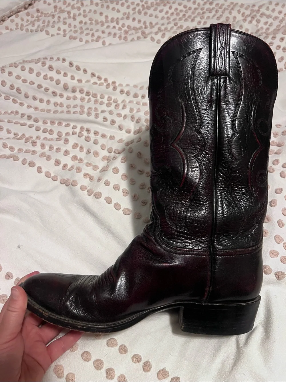 Lucchese Black Cherry Cowboy Boots Mens 9D